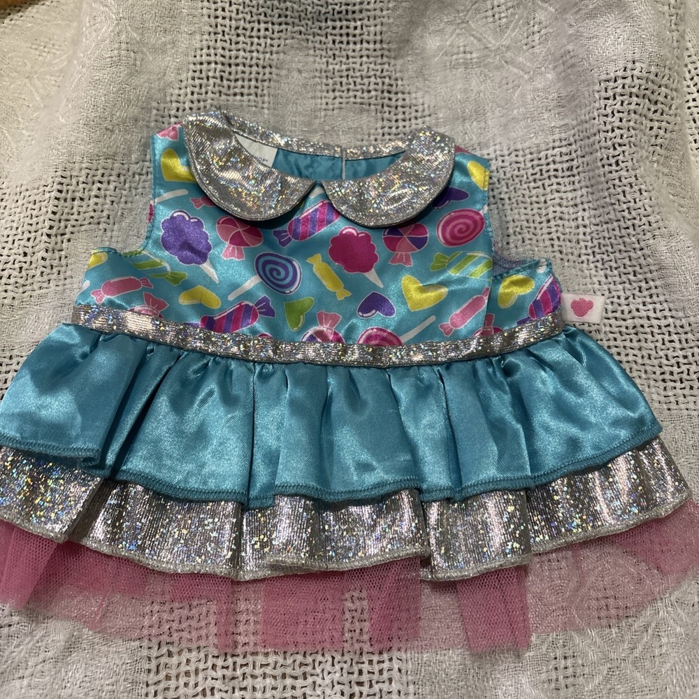 Build-A-Bear Pink Candyland Sparkles Sequins Ruffle Dresses